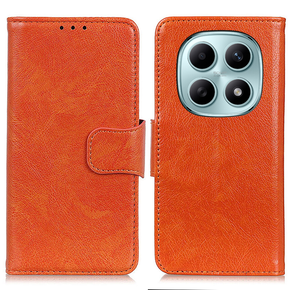 (Orange) For Xiaomi Poco M8 5G / Redmi Note 15 5G (Global) Case Nappa Texture Split Leather Wallet Phone Cover Orange 6914293496294