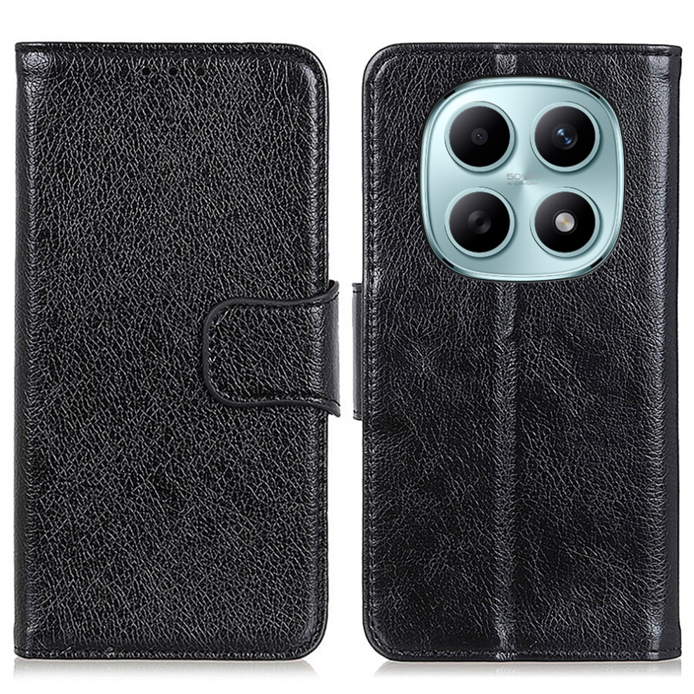(Black) For Xiaomi Poco M8 5G / Redmi Note 15 5G (Global) Case Nappa Texture Split Leather Wallet Phone Cover Black 6914297792446