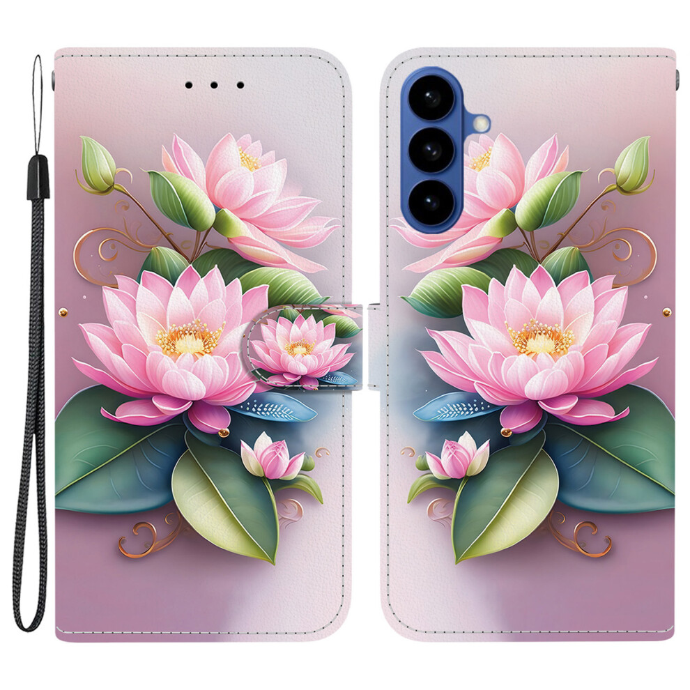 (Lotus) For Samsung Galaxy S26 Case Pattern Printing Leather Flip Wallet Phone Cover With Lanyard 6914293143167