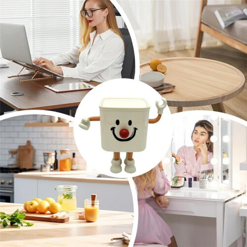Desk Trash Can Table Top Jewelry Storage Organizer Makeup Organizer Multi-Functional Space Saving Desktop Dustbin 1