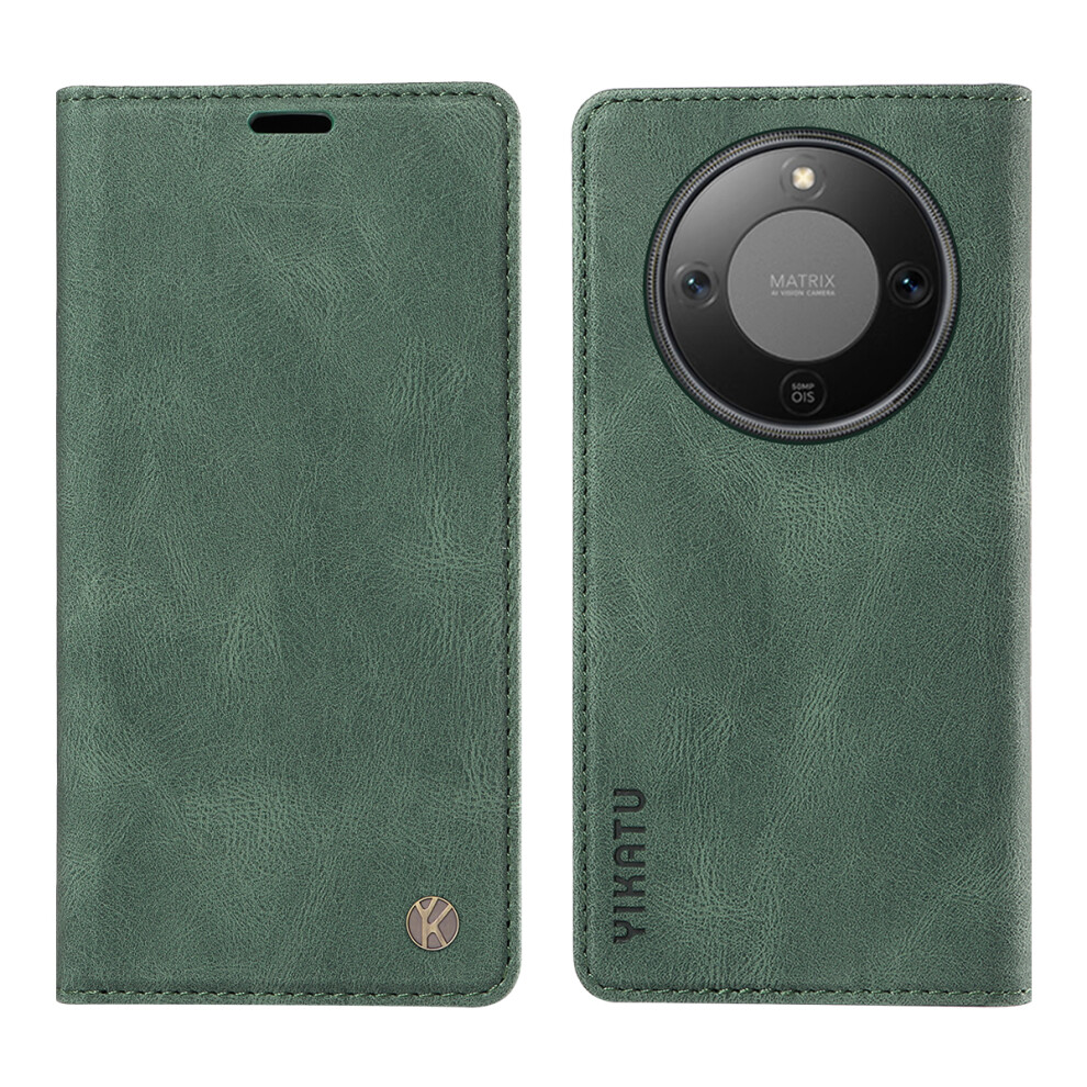 (Green) Yikatu For Honor Magic8 Lite 5G / X9d 5G / X70 5G Leather Cover Yk-004 Skin-Touch Wallet Phone Cases Green 6914293118332