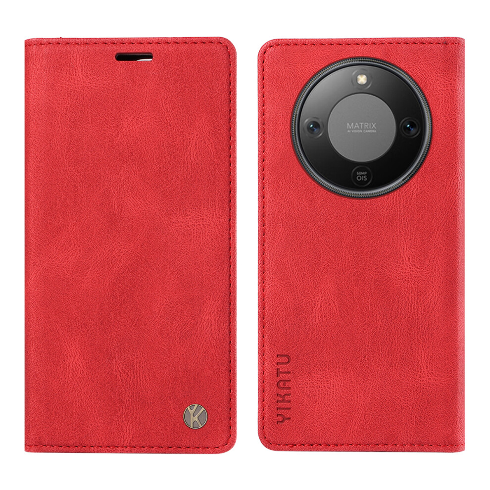 (Red) Yikatu For Honor Magic8 Lite 5G / X9d 5G / X70 5G Leather Cover Yk-004 Skin-Touch Wallet Phone Cases Red 6914294477322