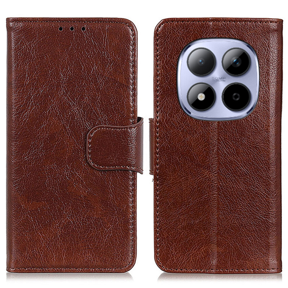 (Brown) For Xiaomi Redmi Note 15 Pro 5G (Global) Case Nappa Texture Split Leather Wallet Phone Cover Brown 6914292228377