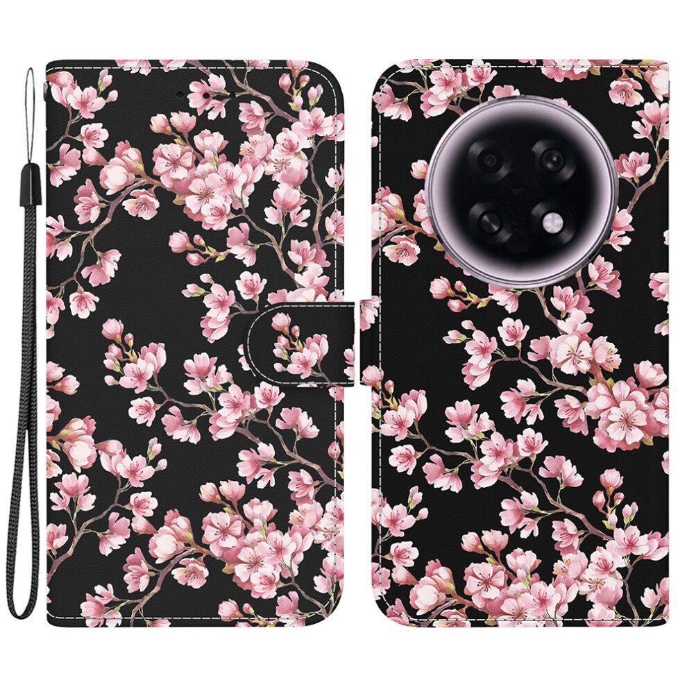 (Plum Blossom) For Oppo F31 Pro+ 5G / A6 Gt 5G Wallet Phone Case Anti-Drop Pattern Printing Leather Flip Cover With Strap Purple 6914296679182