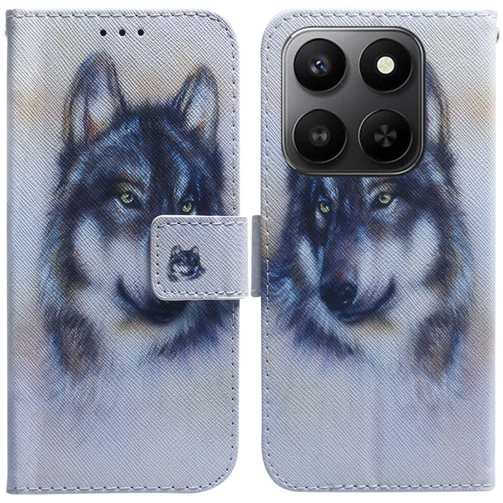(Wolf) For Honor 400 Smart 5G / 4G / X7d 4G Wallet Case Pattern Print Leather Phone Cover 6914298094938