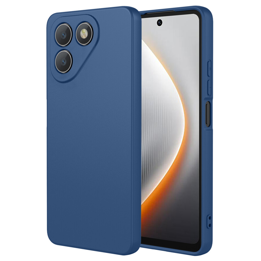 (Blue) For Tecno Pova 7 4G Case Liquid Silicone Feel Soft Tpu Protective Phone Cover Blue 6914298451205