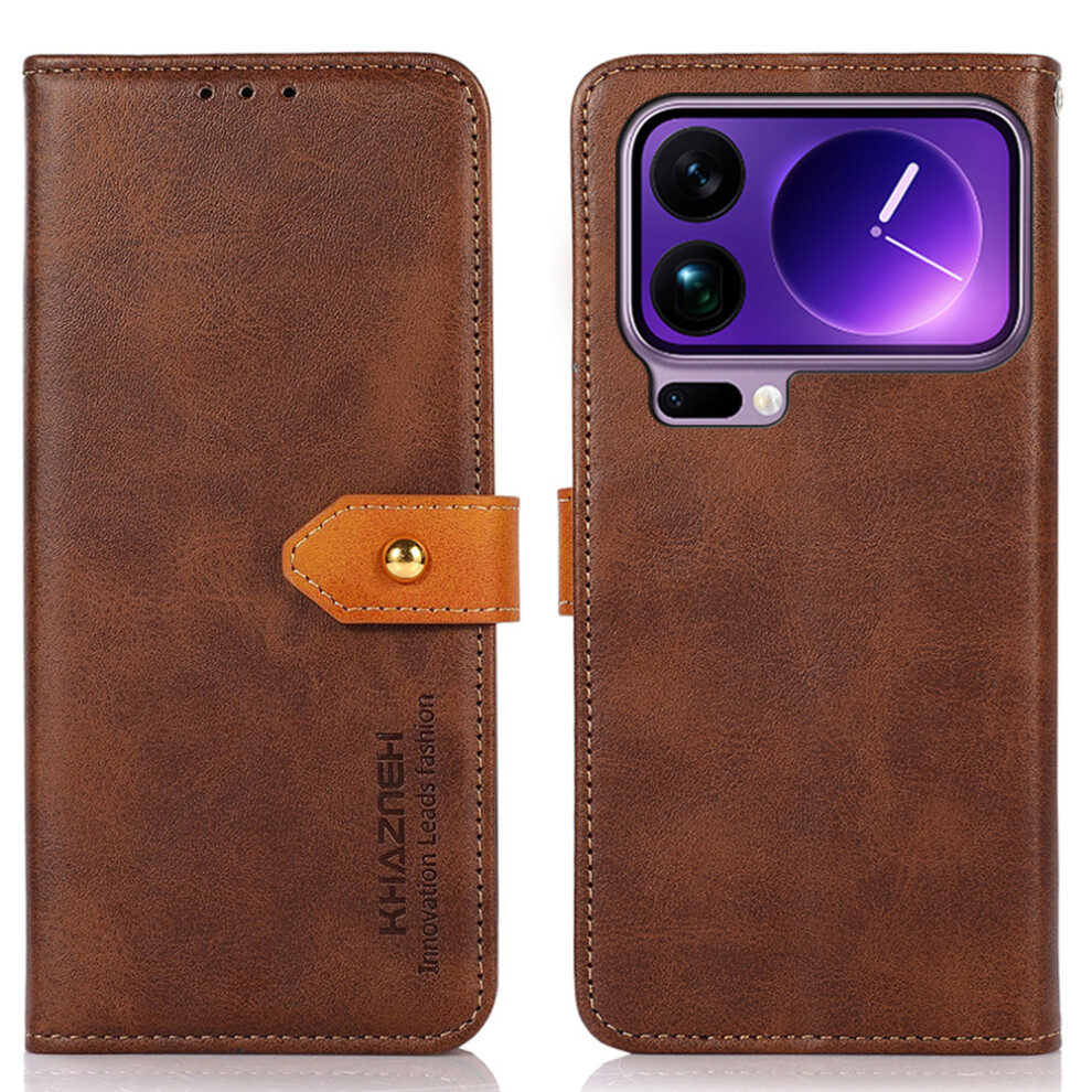 (Brown) Khazneh For Xiaomi 17 Pro Max Wallet Phone Case Stand Leather Flip Cover Brown 6914294083103