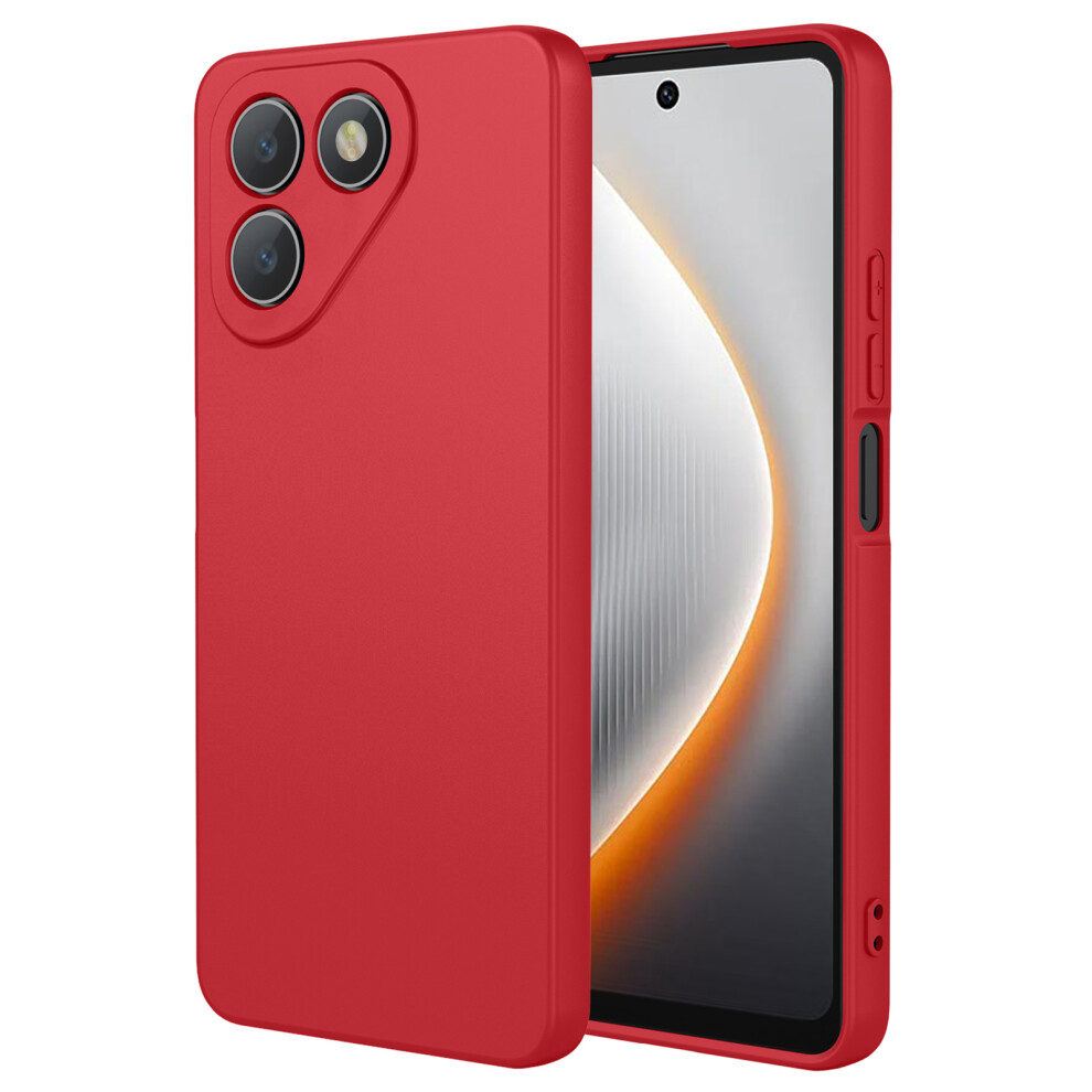 (Red) For Tecno Pova 7 4G Case Liquid Silicone Feel Soft Tpu Protective Phone Cover Red 6914291764937