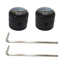 Pack of 2 Quick Installation Guitar Knobs Potentiometer Caps for Bass and Guitar Black