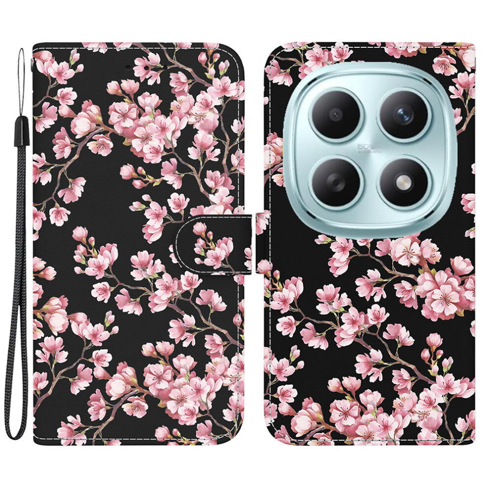 (Plum Blossom) For Xiaomi Poco M8 5G / Redmi Note 15 5G (Global) Wallet Phone Case Anti-Drop Pattern Printing Leather Flip Cover With S Purple 6914293529978
