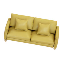 Mini Sofa Set Soft Cloth Upholstery 1/12 Dollhouses Living Room Decors Yellow