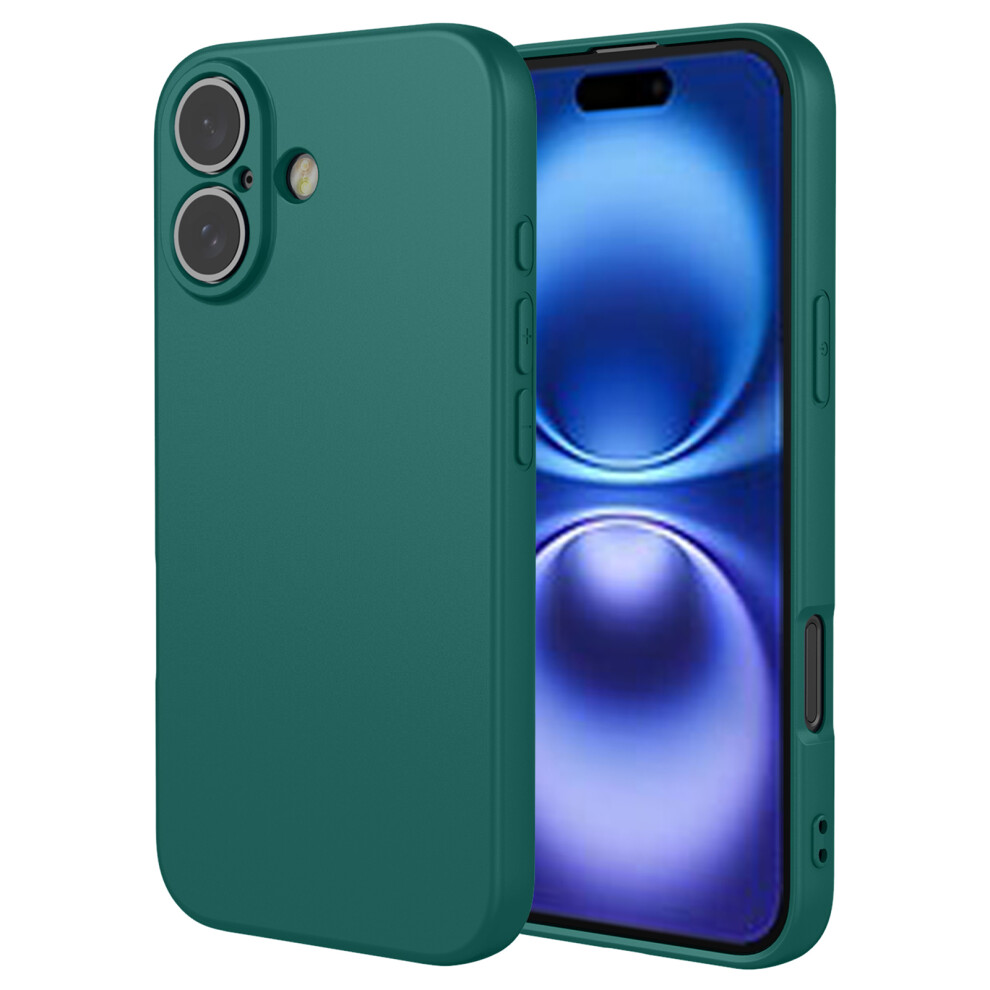 (Blackish ) For Iphone 17 Case Liquid Silicone Feel Soft Tpu Protective Phone Cover Green 6914291101329