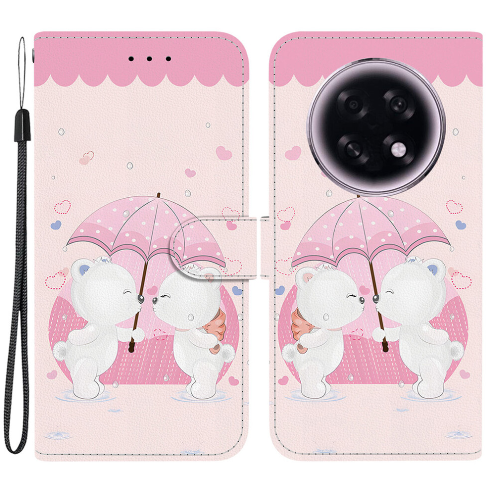 (Cartoon Couple Bear) For Oppo F31 Pro+ 5G / A6 Gt 5G Case Pattern Printing Leather Flip Wallet Phone Cover With Lanyard 6914290766345