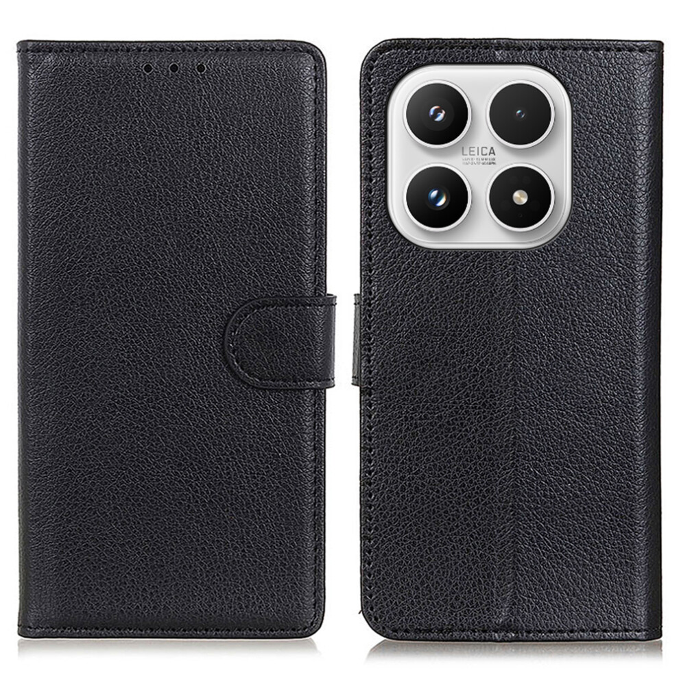 (Black) For Xiaomi 17 Wallet Case Pu Leather Phone Cover Litchi Texture Black 6914290602711
