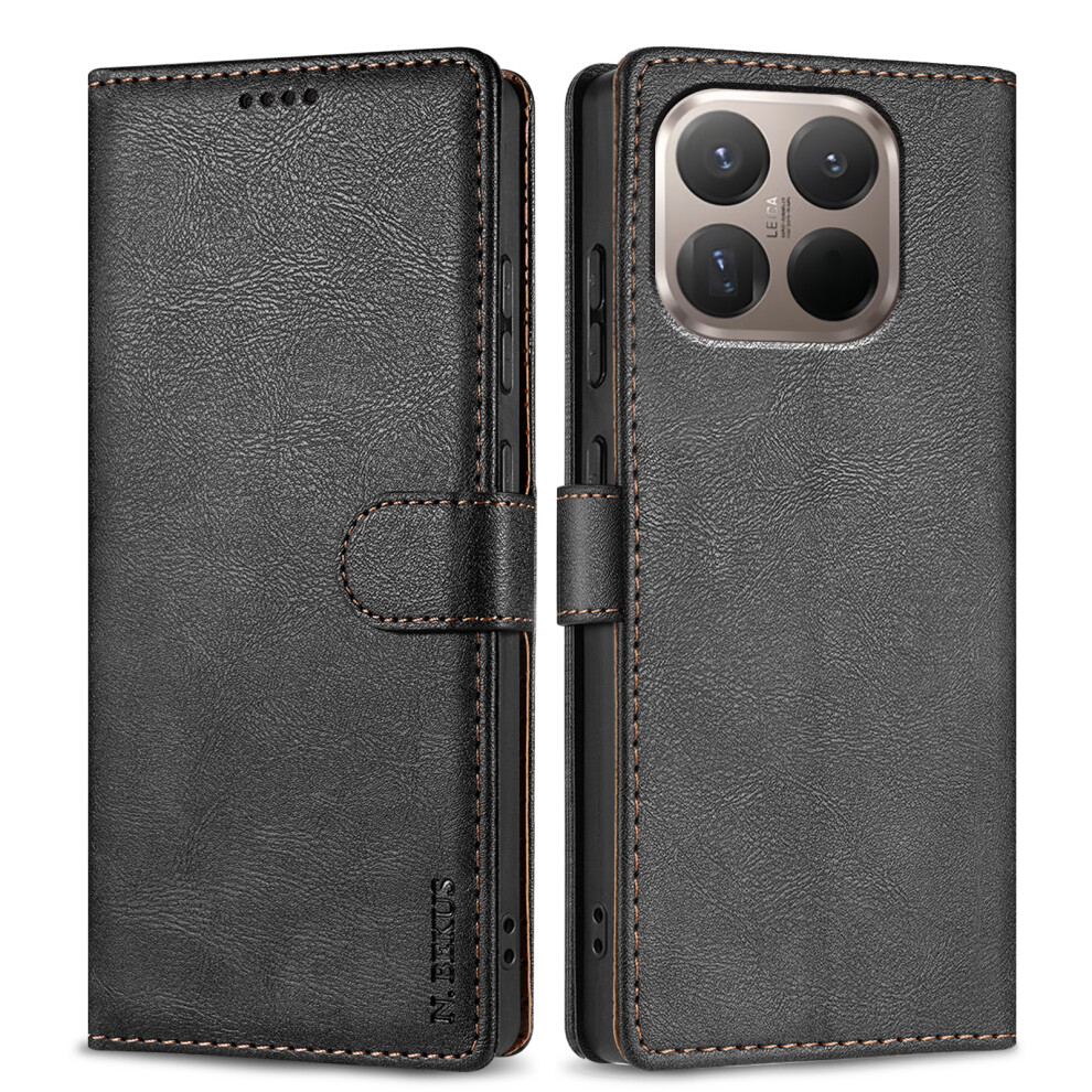 (Black) N.bekus Csj-001 For Xiaomi 15T Stand Case Pu Leather Wallet Phone Cover Black 6914298662021
