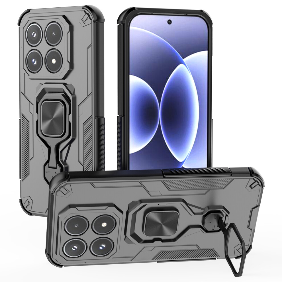 (Black) For Xiaomi 17 Case Rotatable Ring Kickstand Pc + Tpu Shockproof Phone Cover Black 6914299704881