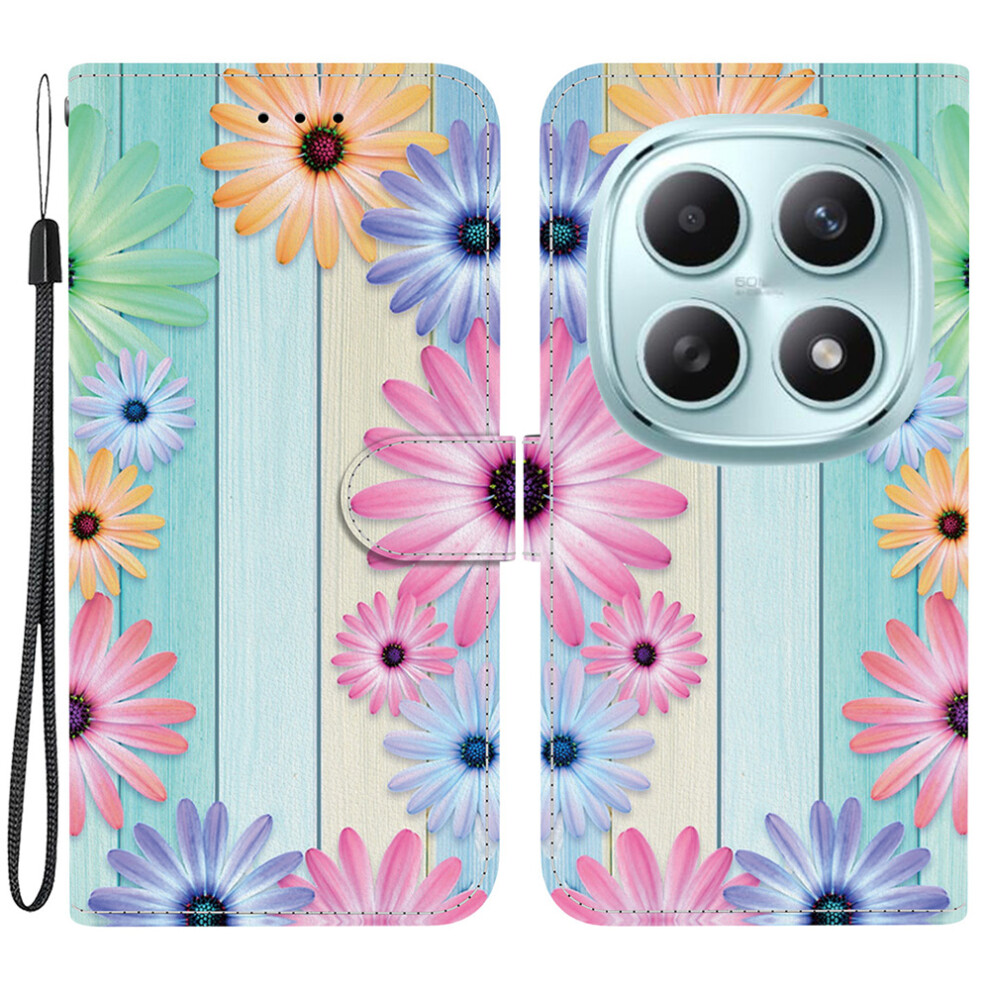 (Sunflower) For Xiaomi Poco M8 5G / Redmi Note 15 5G (Global) Case Pattern Printing Leather Flip Wallet Phone Cover With Lanyard 6914296022391