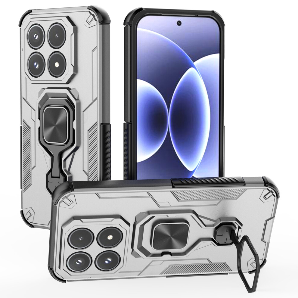 (Titanium ) For Xiaomi 17 Case Rotatable Ring Kickstand Pc + Tpu Shockproof Phone Cover Grey 6914299365549