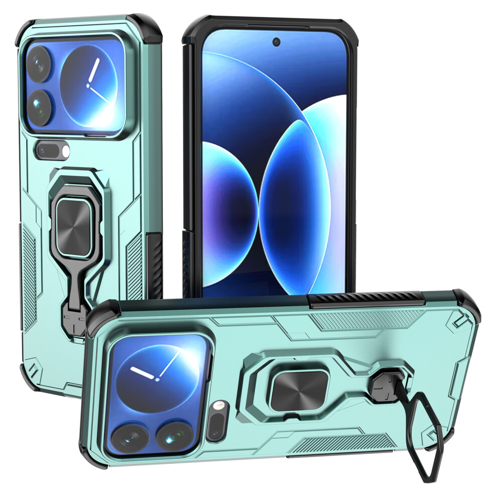 (Green) For Xiaomi 17 Pro Max Case Rotatable Ring Kickstand Pc + Tpu Shockproof Phone Cover Green 6914293730145