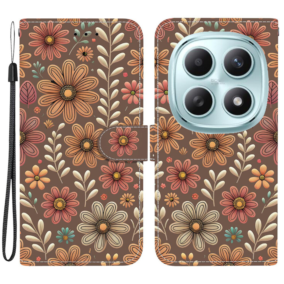 (Blossom) For Xiaomi Poco M8 5G / Redmi Note 15 5G (Global) Wallet Case Pattern Printing Leather Stand Phone Cover With Strap 6914293298898