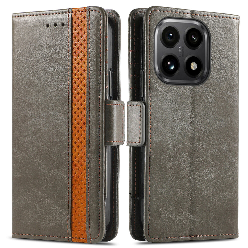(Grey) Caseneo For Xiaomi 15T Phone Cases Pu Leather Cover Stand With Rfid Blocking Wallet Grey 6914292089541