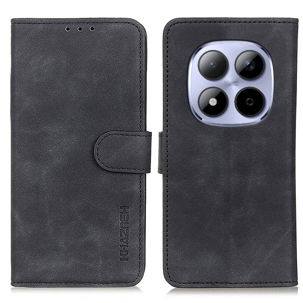 (Black) Khazneh For Xiaomi Redmi Note 15 Pro 5G (Global) Case Pu Leather Retro Texture Phone Cover Black 6914294274525