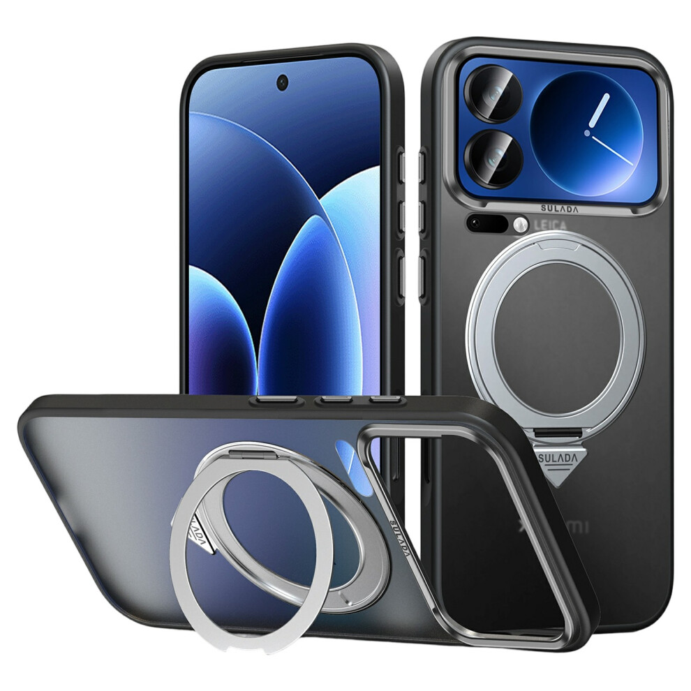 (Titanium ) Sulada For Xiaomi 17 Pro Magnetic Case Anti-Fingerprints Matte Tpu + Pc Phone Cover With Kickstand Black 6914290724185
