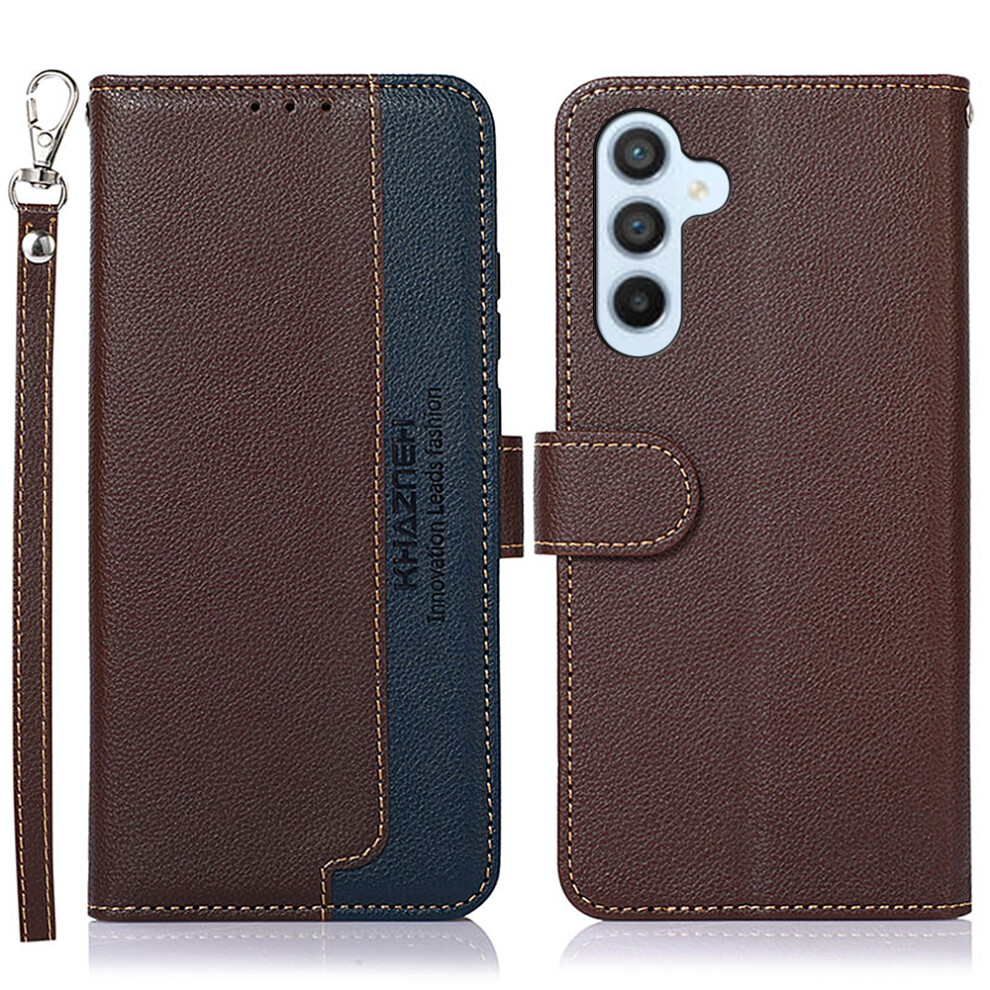 (Brown) Khazneh For Samsung Galaxy S26 Case Rfid Blocking Wallet Litchi Texture Pu Leather Phone Cover With Strap Brown 6914296107180