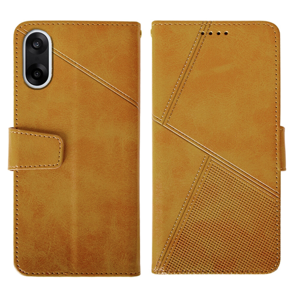 (Brown) Idewei For Oneplus Nord Ce5 5G / Ace 5 Racing 5G Case Leather Wallet Phone Cover Stand Calf Texture Brown 6914292706448