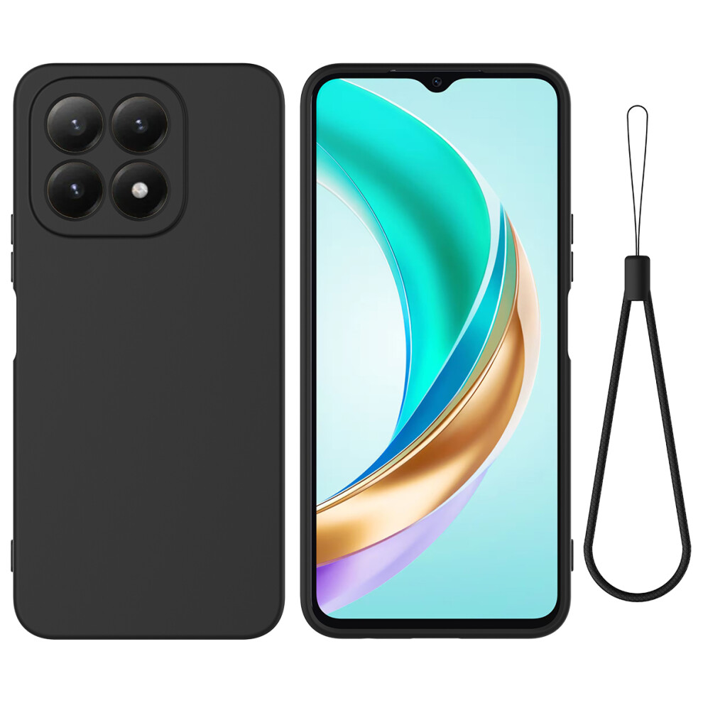 (Black) For Xiaomi 15T Liquid Silicone Case Phone Back Cover With Hand Strap Black 6914290866748