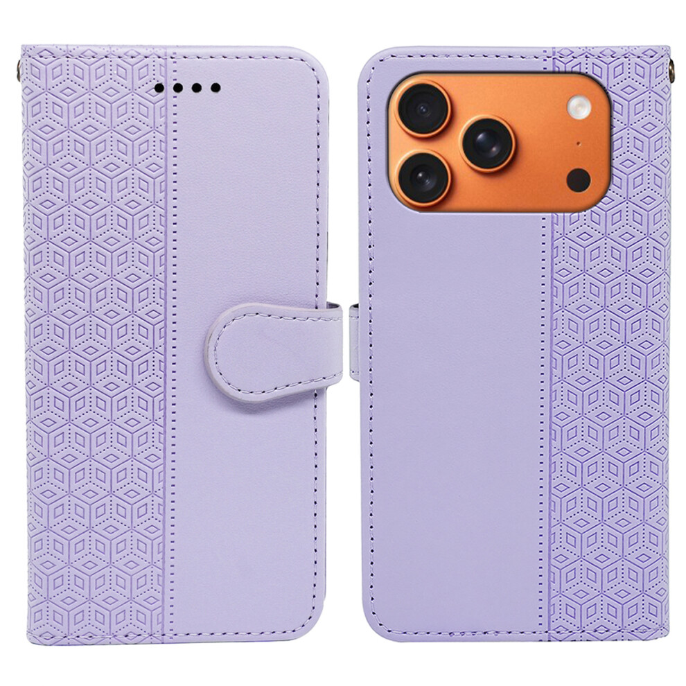 (Purple) For Iphone 17 Pro Wallet Phone Case Pattern Imprint Leather Flip Cover Purple 6914295114219