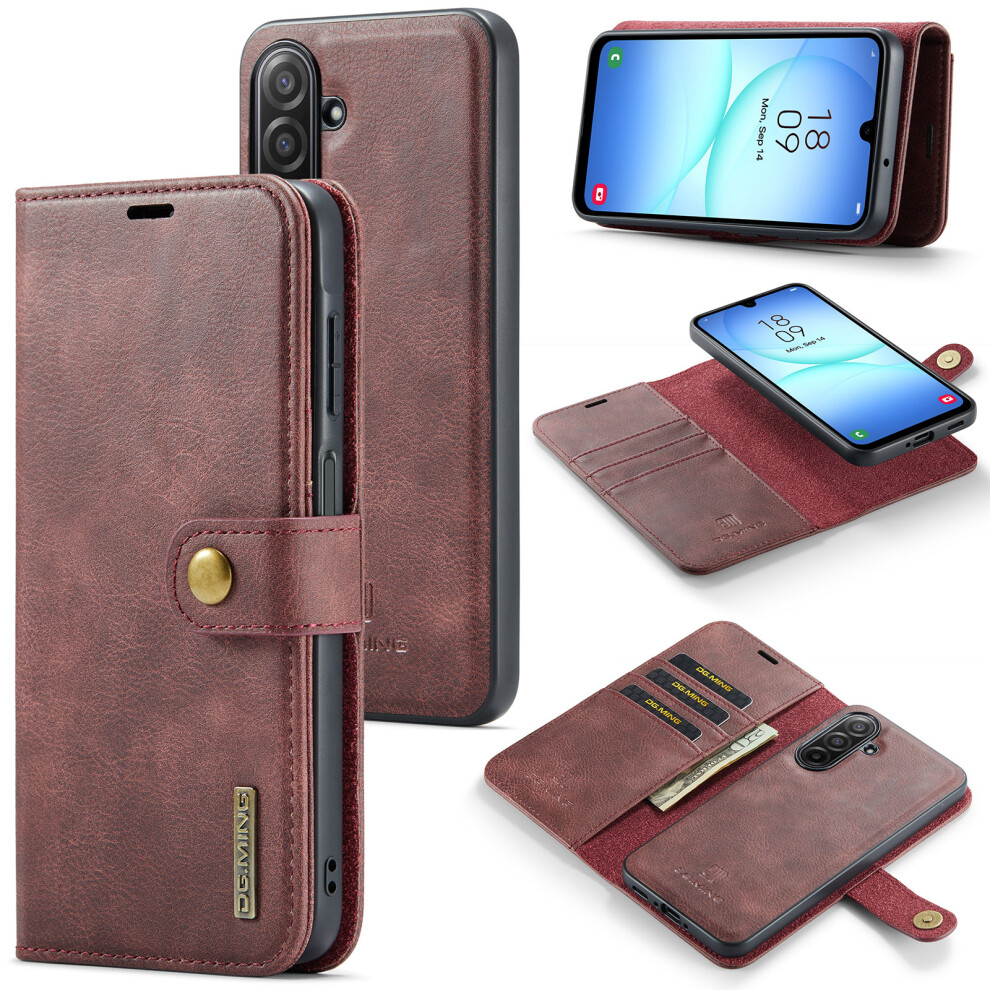 (Red) Dg.ming For Samsung Galaxy A17 5G / 4G Case Detachable Split Leather Phone Cover Red 6914290912155
