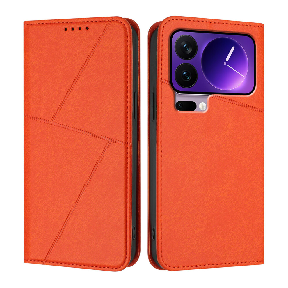 (Orange) For Xiaomi 17 Pro Wallet Case Magnetic Closure Leather Flip Phone Cover With Stand Orange 6914292325267