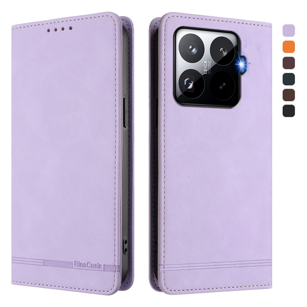 (Light ) For Xiaomi 15T Pro Case Rinacasis Rc23 Rfid Blocking Wallet Stand Pu Leather Phone Cover Purple 6914296629569