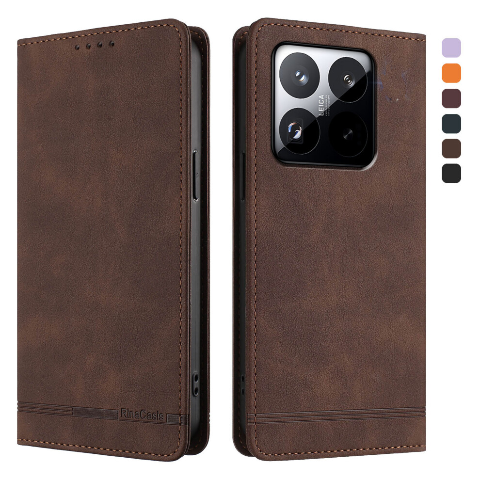 (Brown) For Xiaomi 15T Case Rinacasis Rc23 Rfid Blocking Wallet Stand Pu Leather Phone Cover Brown 6914296453539
