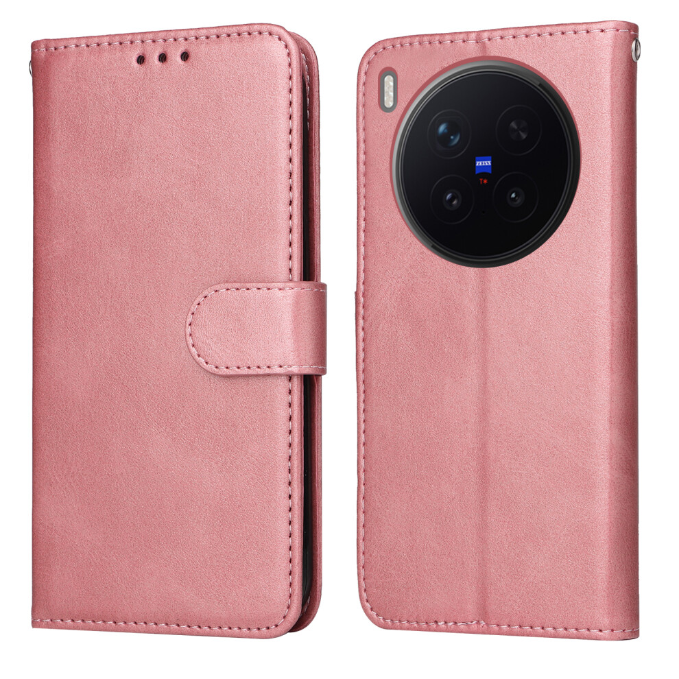 (Pink) For Vivo X300 Pro 5G Case Wallet Pu Leather Folio Flip Phone Cover Pink 6914291989927