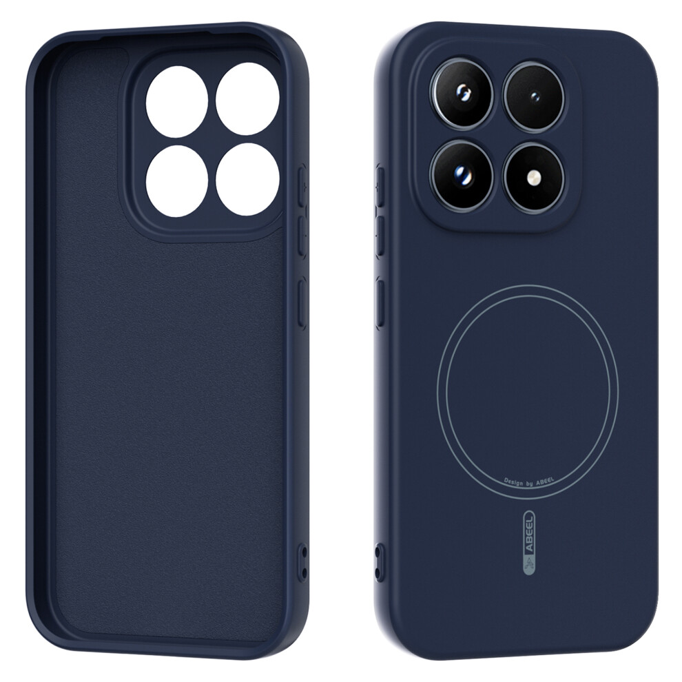 (Dark ) Abeel For Xiaomi 17 Magnetic Case Skin Touch Liquid Silicone Phone Back Cover Blue 6914291450779