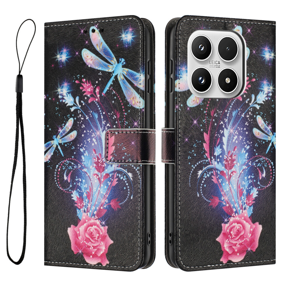 (Dragonfly) For Xiaomi 17 Wallet Case Pattern Printing Pu Leather Phone Cover With Lanyard 6914291198695