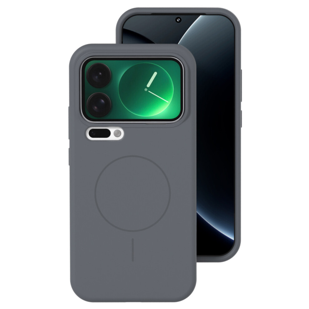 (Grey) For Xiaomi 17 Pro Liquid Silicone Magnetic Case Skin-Touch Phone Cover Grey 6914293406415