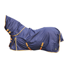 (5' 6", Navy/Orange) Firefoot Detachable Neck Horse Turnout Rug