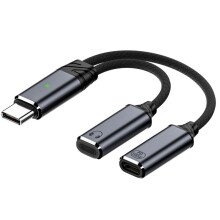 2-in-1 USB C to for Interface Audio Adapter,USB C Male to for Interface Headphone Female Converter Dark Gray