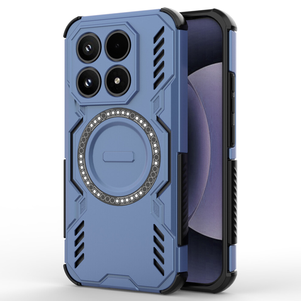 (Blue) For Xiaomi 17 Magnetic Case Butterfly Armor Hollow Heat Dissipation Pc + Tpu Phone Cover Blue 6914299549628