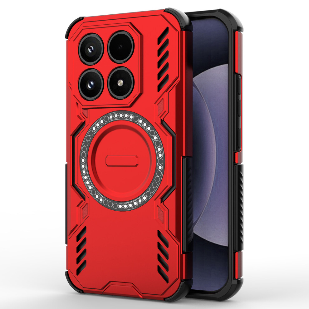 (Red) For Xiaomi 17 Magnetic Case Butterfly Armor Hollow Heat Dissipation Pc + Tpu Phone Cover Red 6914293870254