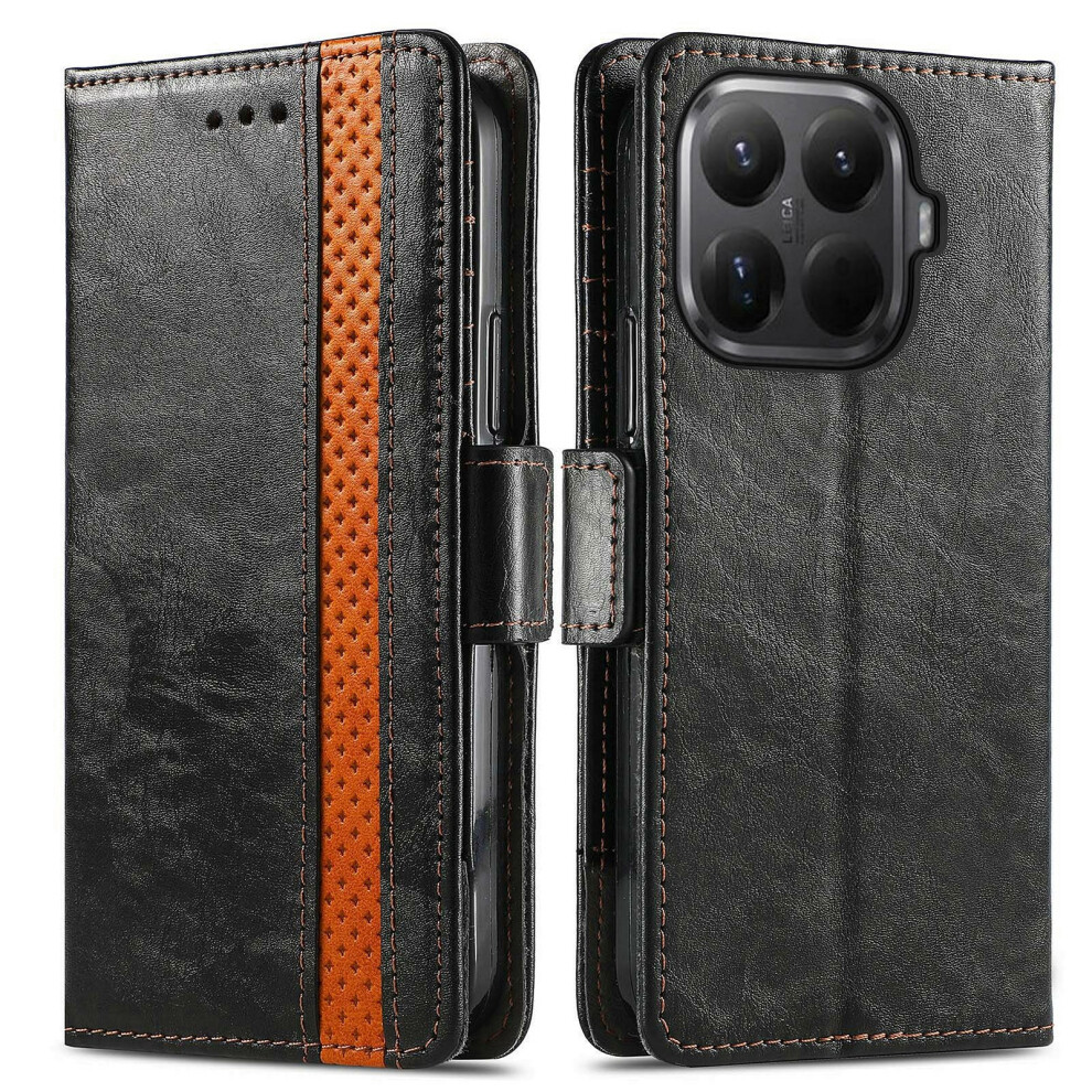 (Black) Caseneo For Xiaomi 15T Pro Phone Cases Pu Leather Cover Stand With Rfid Blocking Wallet Black 6914290628063