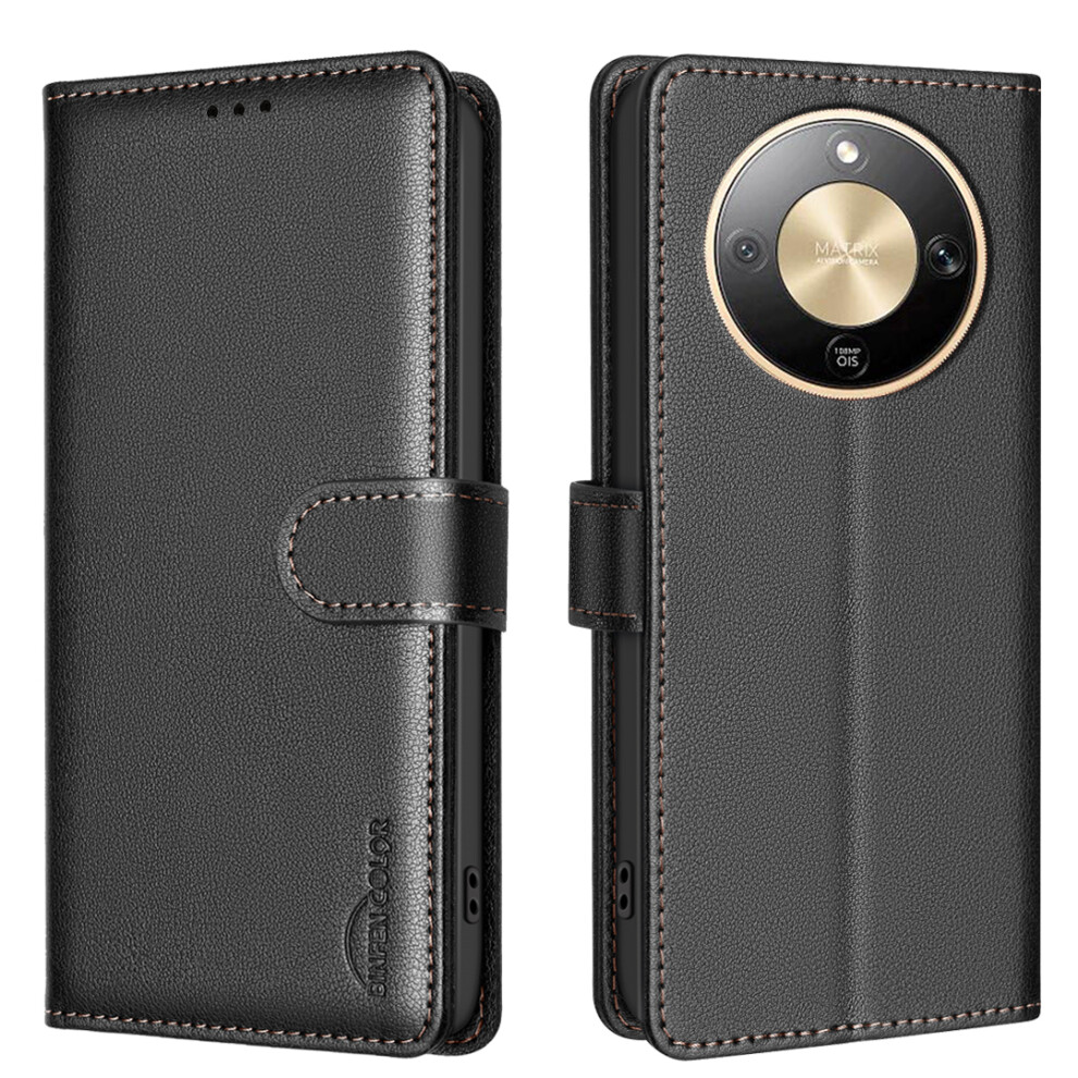 (Black) Binfen Color For Honor Magic8 Lite 5G / X9d 5G / X70 5G Leather Case Bf32 Wallet Rfid Blocking Phone Cover Black 6914299501763