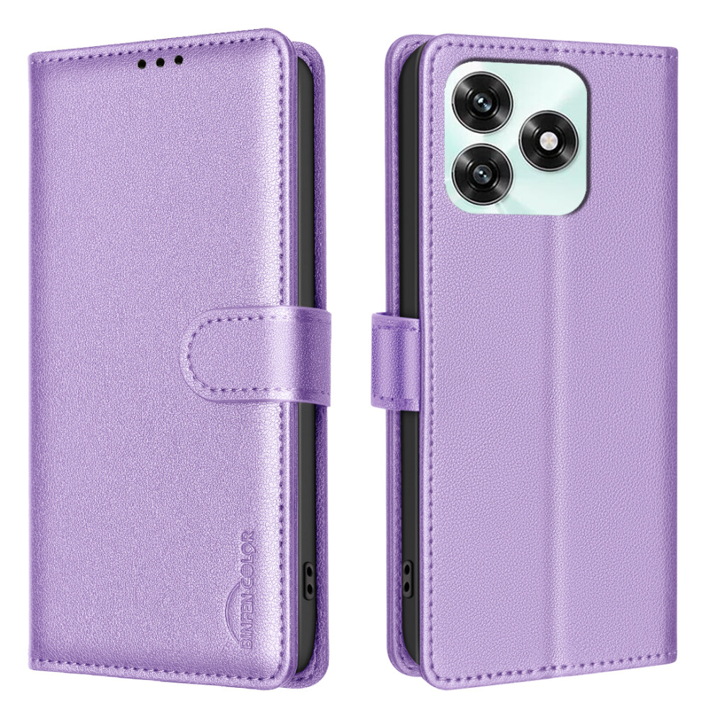 (Purple) Binfen Color For Honor X5c 4G / Honor X5c Plus 4G Leather Case Bf32 Wallet Rfid Blocking Phone Cover Purple 6914293557971