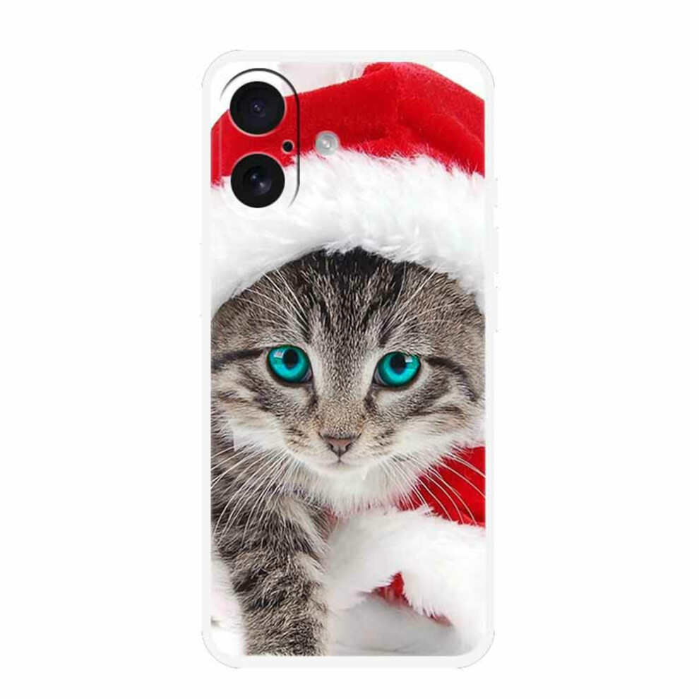 ( Hat Cat) For Iphone 17 Case Tpu Pattern Printed Shockproof Phone Cover Red 6914290361656