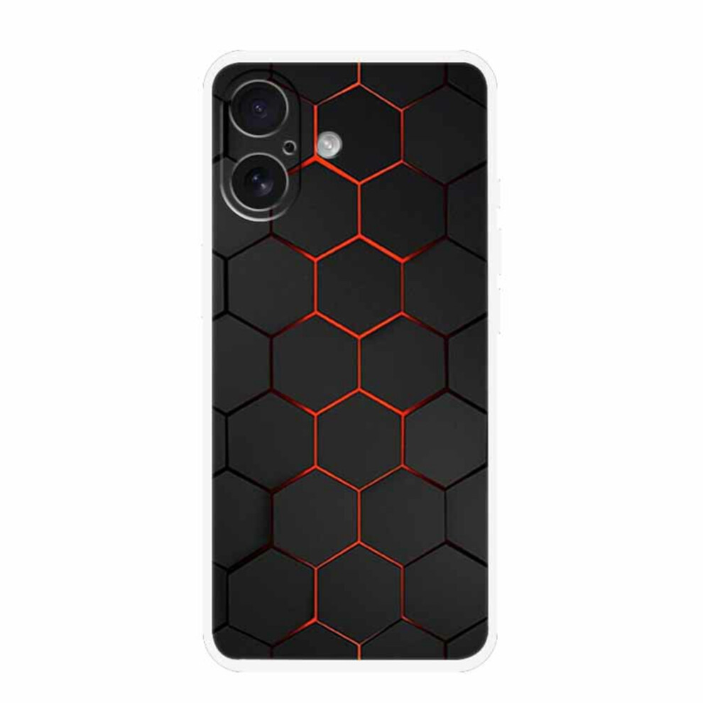 ( Honeycomb) For Iphone 17 Case Tpu Pattern Printed Shockproof Phone Cover Red 6914294445277