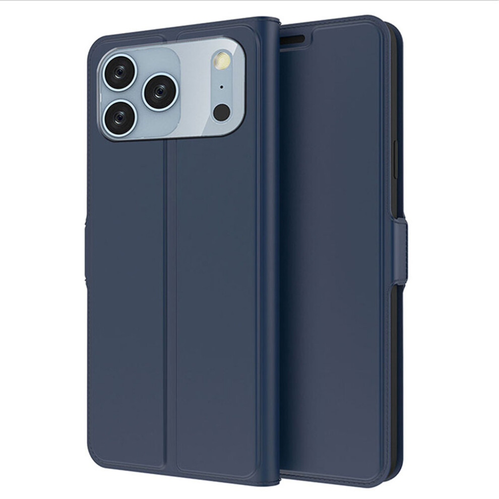 (Blue) For Iphone 17 Pro Case Shockproof Tpu Inner Shell Leather Phone Cover Card Slot Blue 6914297876375