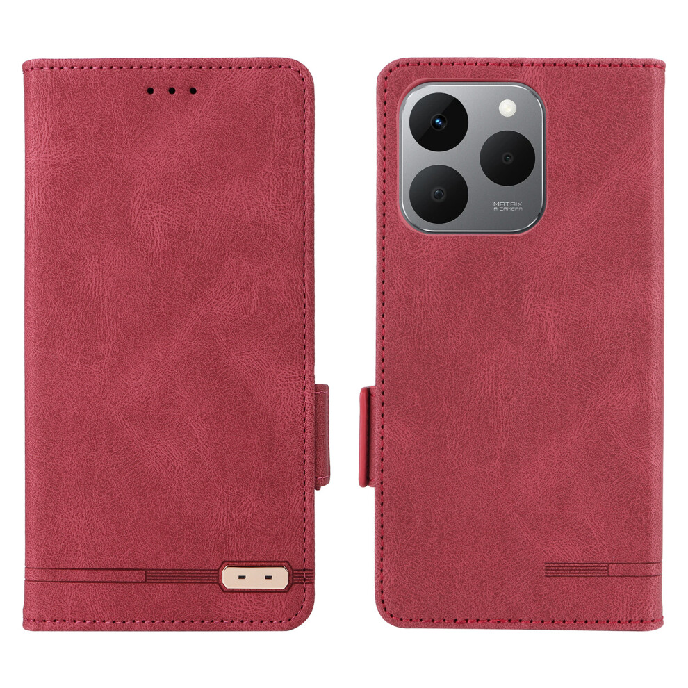 (Rose) For Realme 15T 5G Case Leather Wallet Flip Phone Cover With Hardware Decor 6914291009564